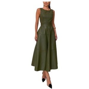 Elegant Green Sleeveless Dress